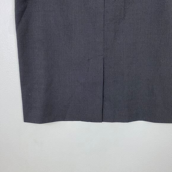 Theory Wool Pencil Skirt Joanie Dominant Back Slit Career Straight Gray Size 8 - Picture 6 of 10
